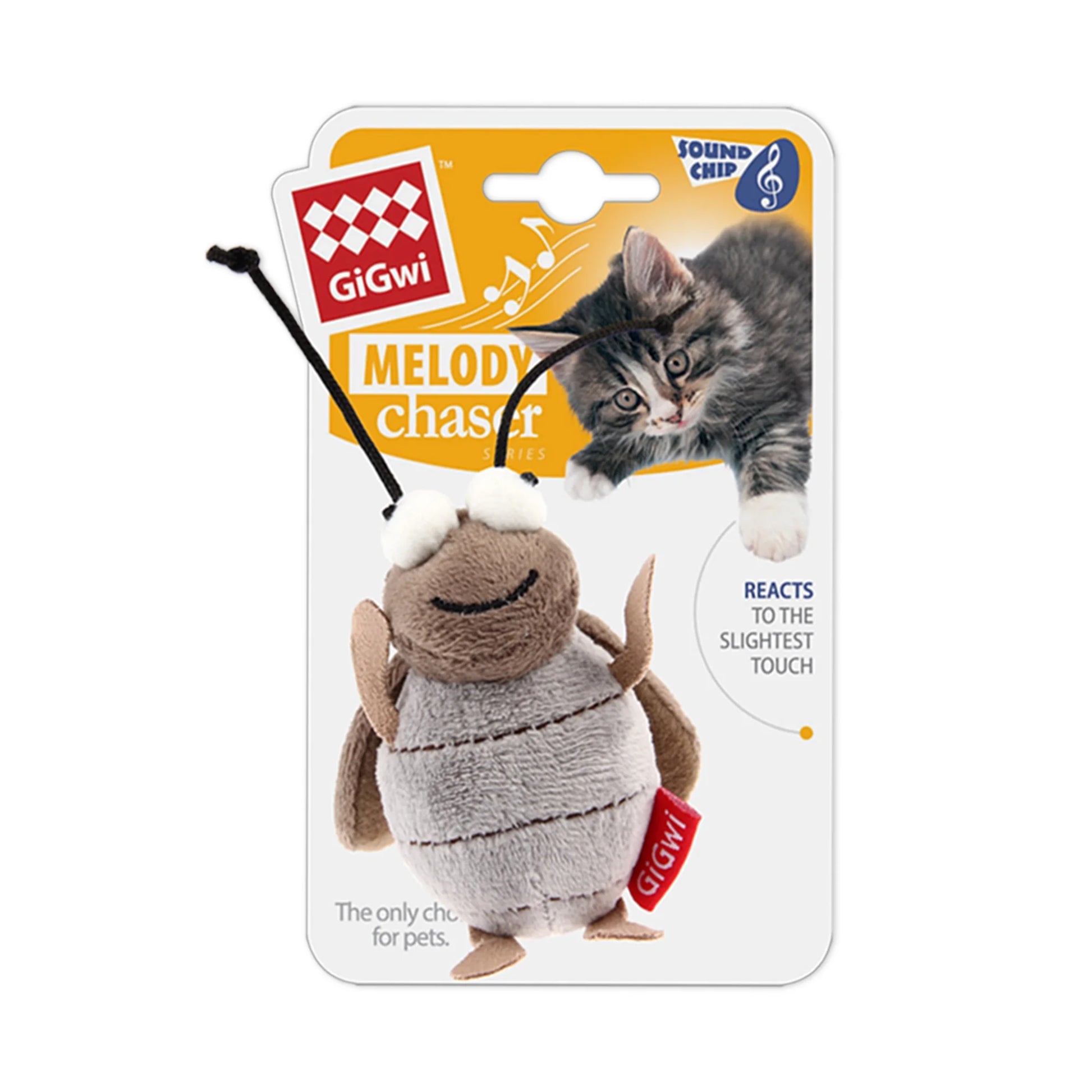 Gigwi Interactive Cricket Cat Toy, Automatic Cricket Squeaky Cat Toys, Play and Squeak Electronic Cricket Toy for Cats Kitten Indoor