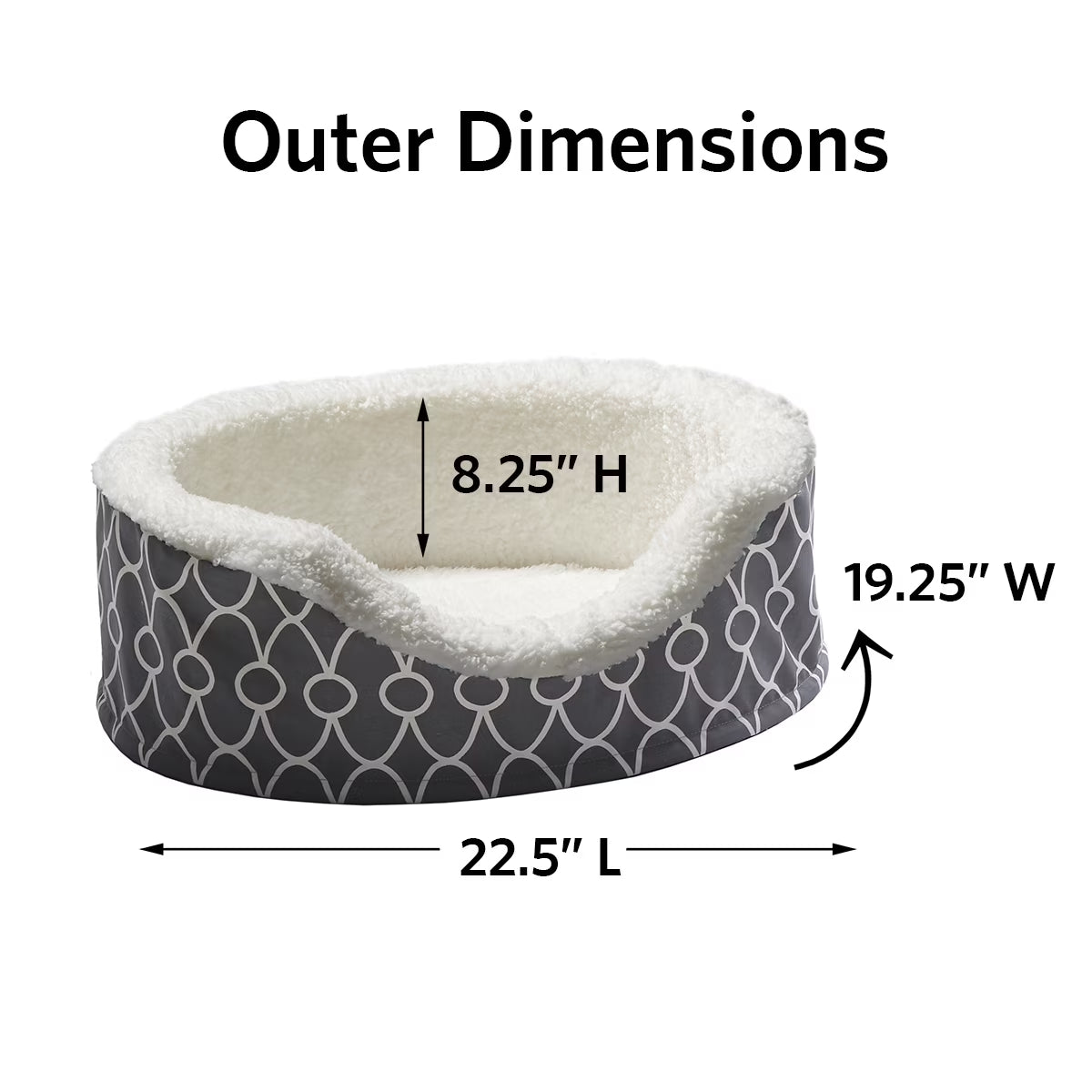 Midwest Homes for Pets Quitetime Teflon Nesting Dog/Cat Pet Bed, Gray, 25 In