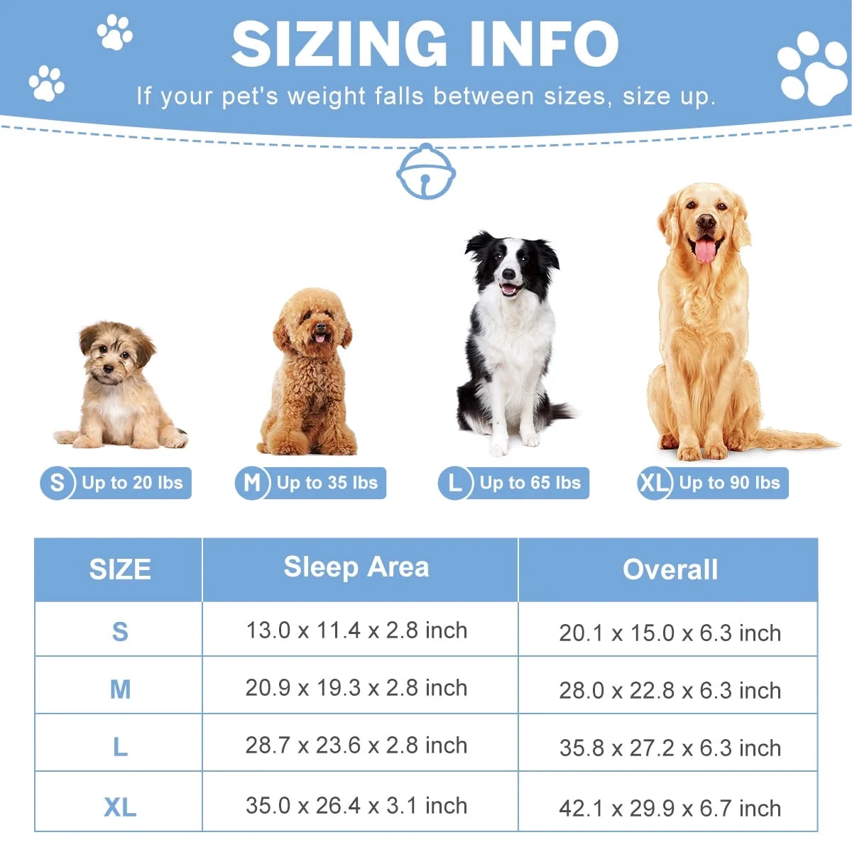 Dog Bed for Large Medium Small Dogs Orthopedic Dog Sofa Bed Non Slip Pet Couch with Removable Washable Cover Supportive Egg Crate Foam S to XL, White and Gray