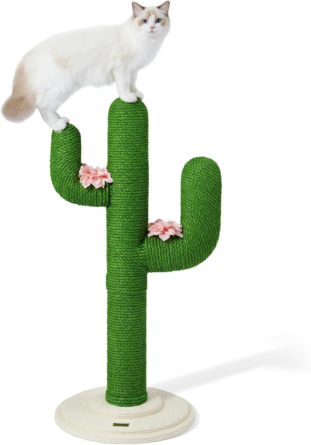 Cat Scratching Post, Cactus Scratch Posts for Indoor Adult Cats Kittens, 41.3 Inches Large Jute Cat Scratcher, Extra Large Cat Scratcher, Durable Cat Scratch Tree for Active Cats