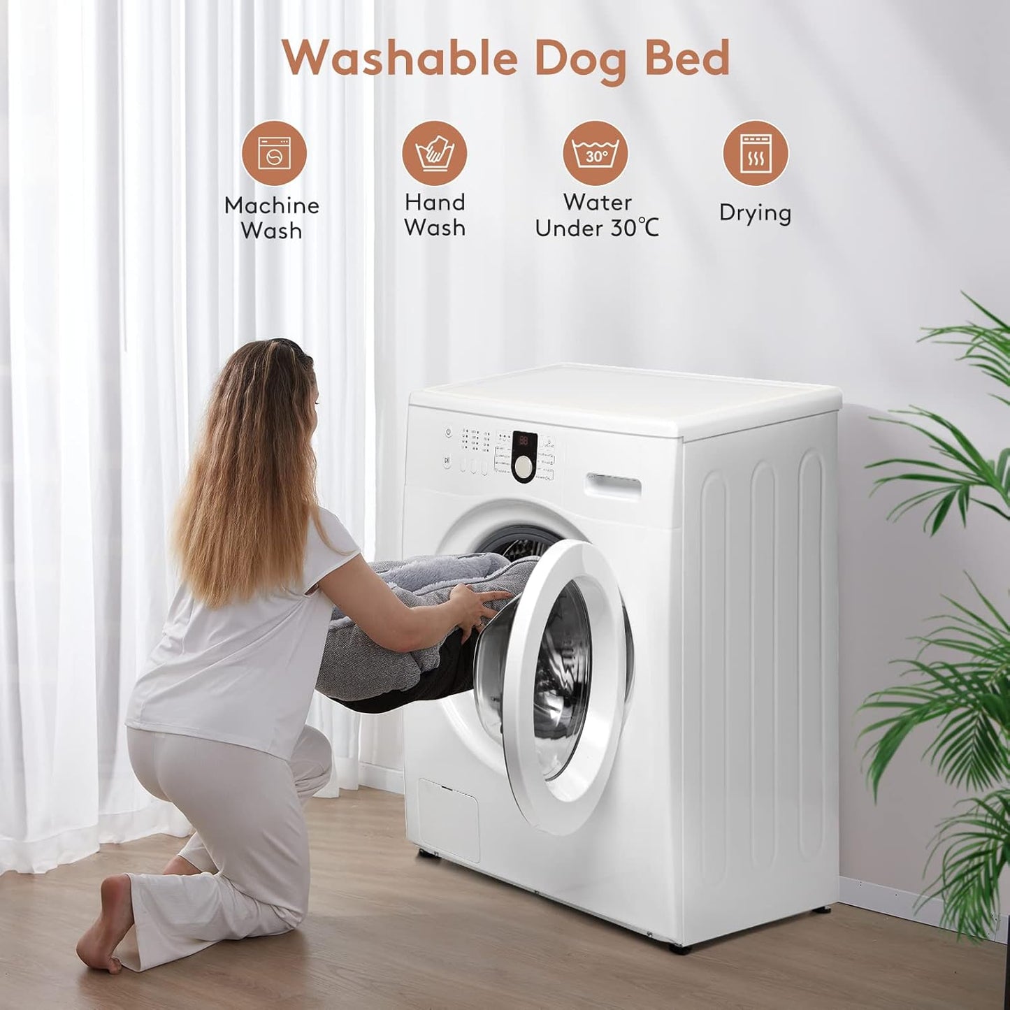 Dog Bed for Large Medium Small Dogs & Cats, Soft Rectangle Washable Dog Sofa Bed, Durable Sleeping Puppy Bed, Calming Orthopedic Pet Bed with Multiple Size, Non-Slip Bottom (Small)