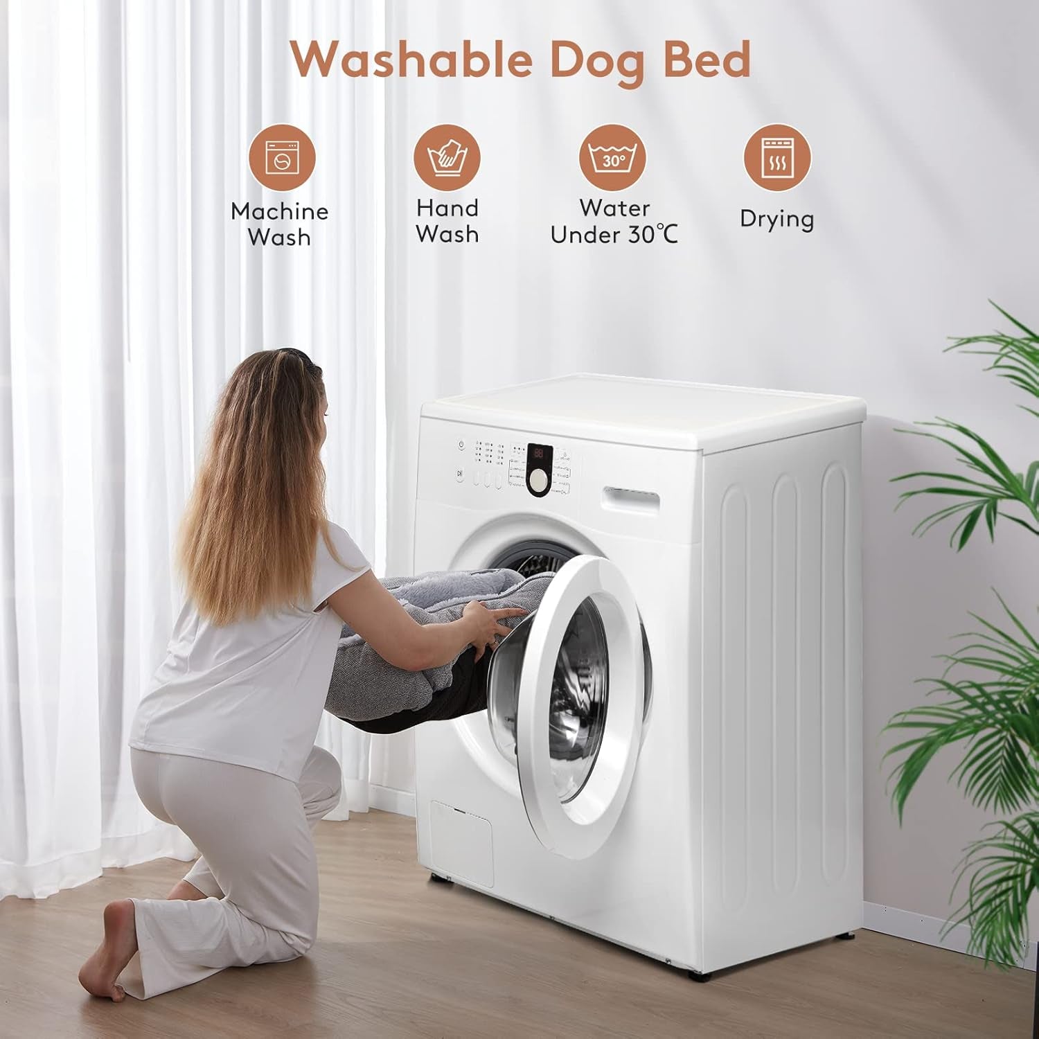 Dog Bed for Large Medium Small Dogs & Cats, Soft Rectangle Washable Dog Sofa Bed, Durable Sleeping Puppy Bed, Calming Orthopedic Pet Bed with Multiple Size, Non-Slip Bottom (Small)
