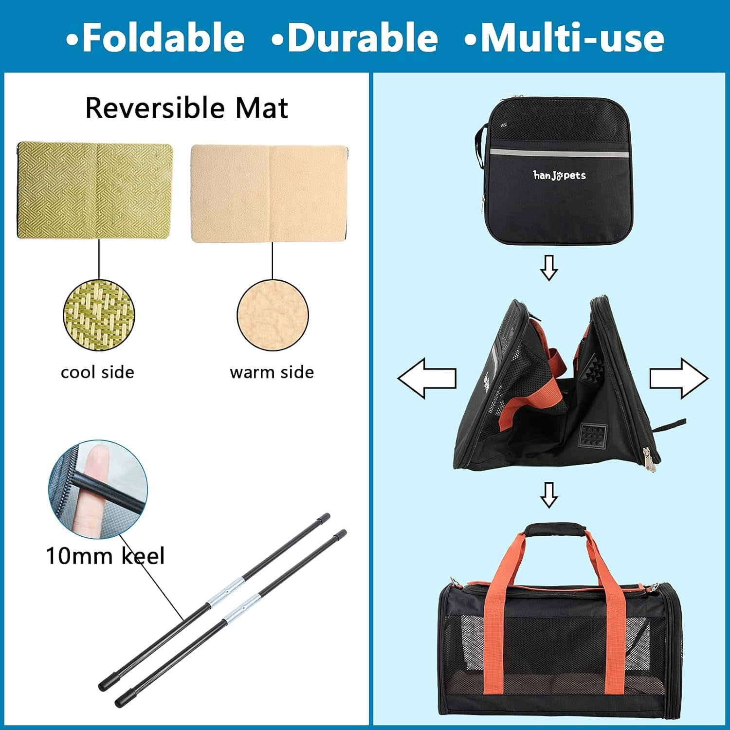 Cat Carriers for Large Cats 20Lb - Pet Carrier Bag - Soft Sided Breathable Mesh Pet Travel Carrier for Dogs, Portable Collapsible Top Loading Big Cat Carrier, Folding Dog Soft-Sided Carrier
