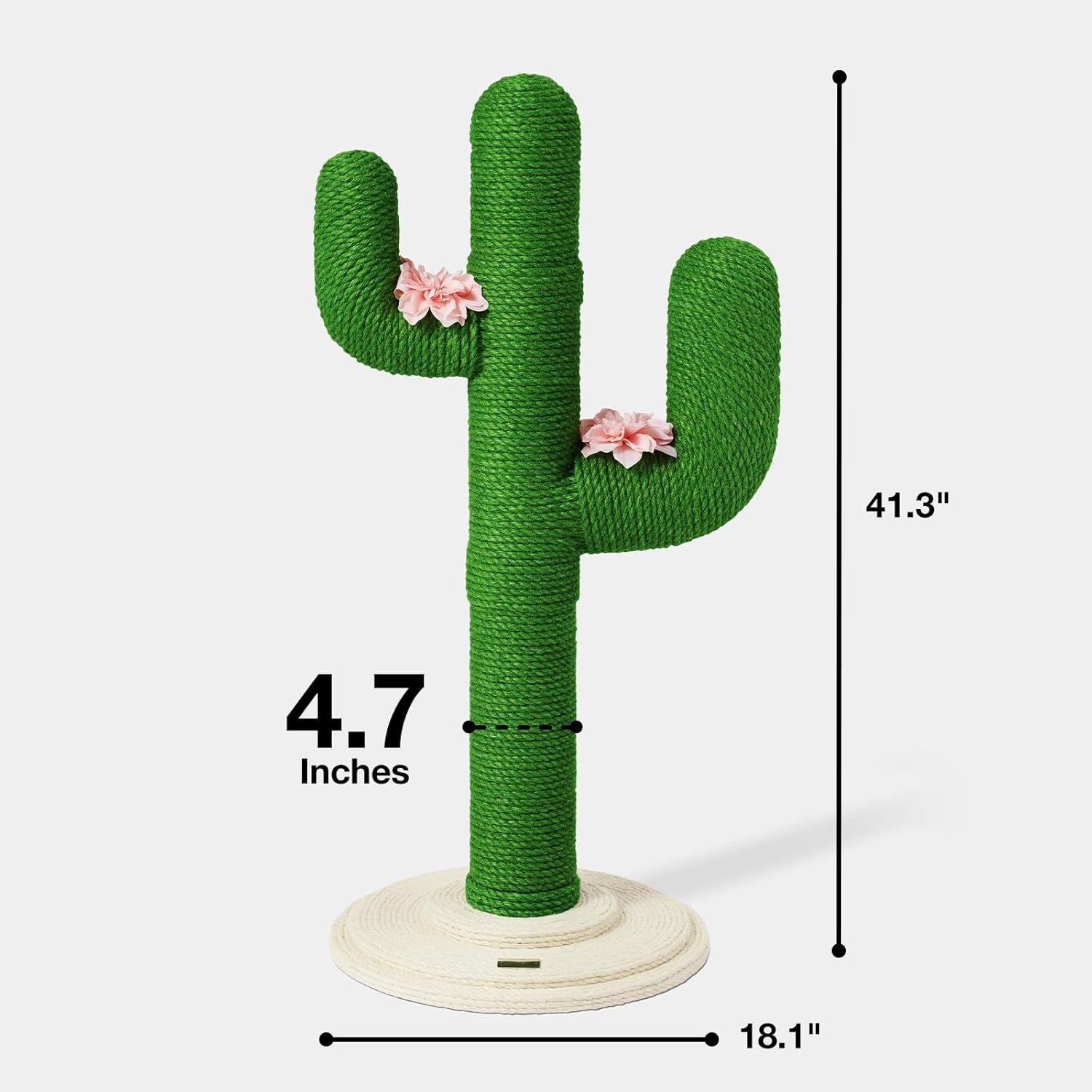 Cat Scratching Post, Cactus Scratch Posts for Indoor Adult Cats Kittens, 41.3 Inches Large Jute Cat Scratcher, Extra Large Cat Scratcher, Durable Cat Scratch Tree for Active Cats