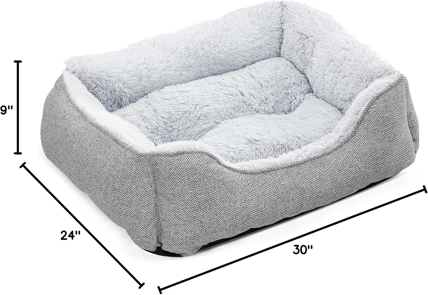 Dog Bed for Large Medium Small Dogs & Cats, Soft Rectangle Washable Dog Sofa Bed, Durable Sleeping Puppy Bed, Calming Orthopedic Pet Bed with Multiple Size, Non-Slip Bottom (Small)