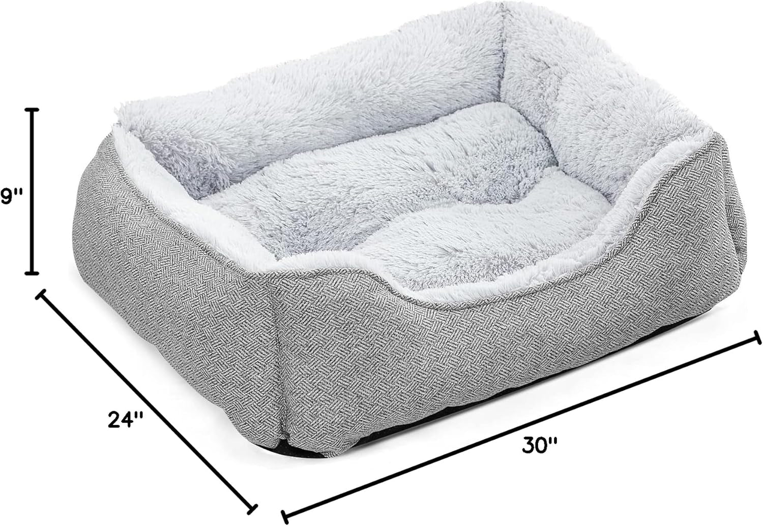 Dog Bed for Large Medium Small Dogs & Cats, Soft Rectangle Washable Dog Sofa Bed, Durable Sleeping Puppy Bed, Calming Orthopedic Pet Bed with Multiple Size, Non-Slip Bottom (Small)
