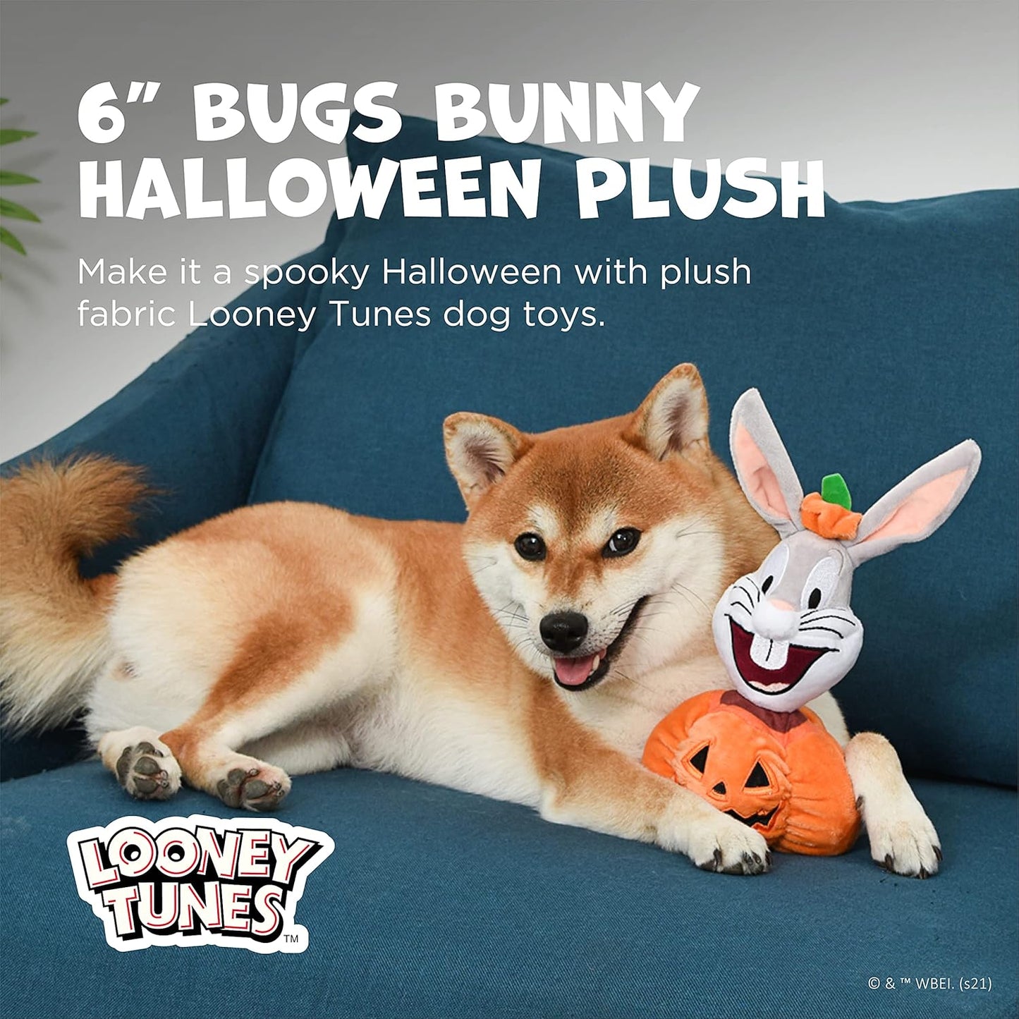 for Pets Bugs Bunny, Tweety Bird, Tasmanian Devil, Sylvester Halloween Plush Dog Toy 12Pc Clipstrip | 6 Inch Small Squeaky Dog Toys from Plush Dog Chew Toys, (FF16895)