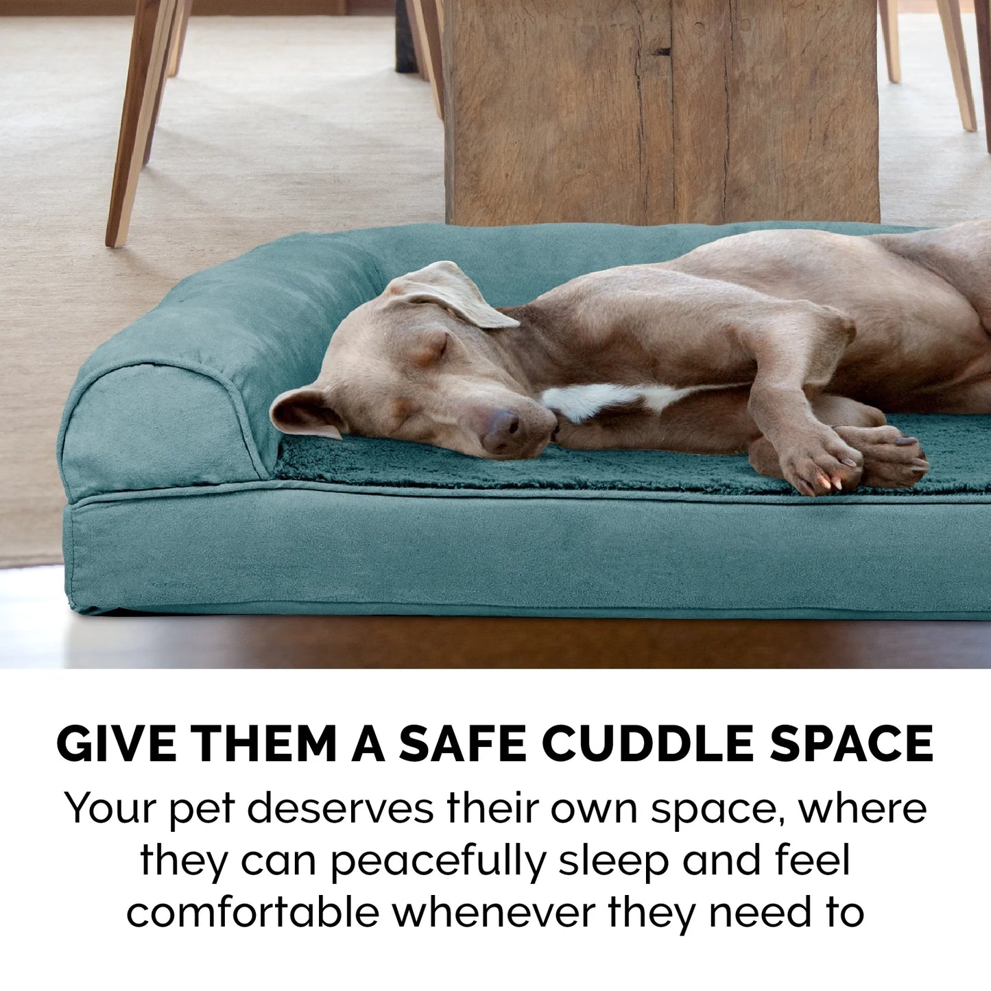 Plush & Suede Full Support Orthopedic Sofa Pet Bed for Dogs & Cats - Deep Pool, Jumbo