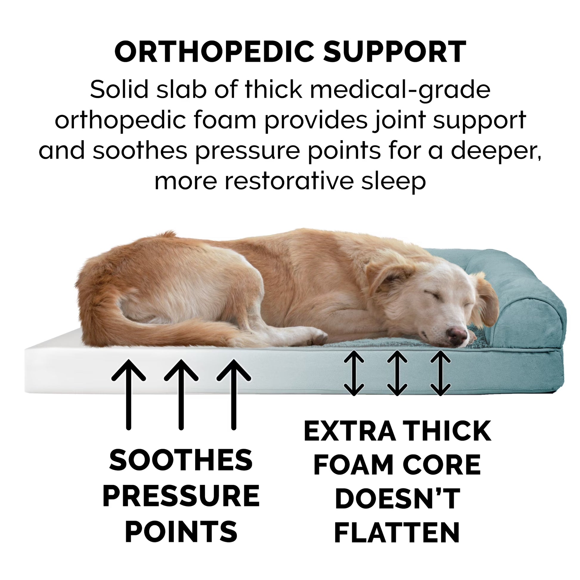 Plush & Suede Full Support Orthopedic Sofa Pet Bed for Dogs & Cats - Deep Pool, Jumbo